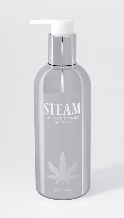 Steam CBD hair shampoo.