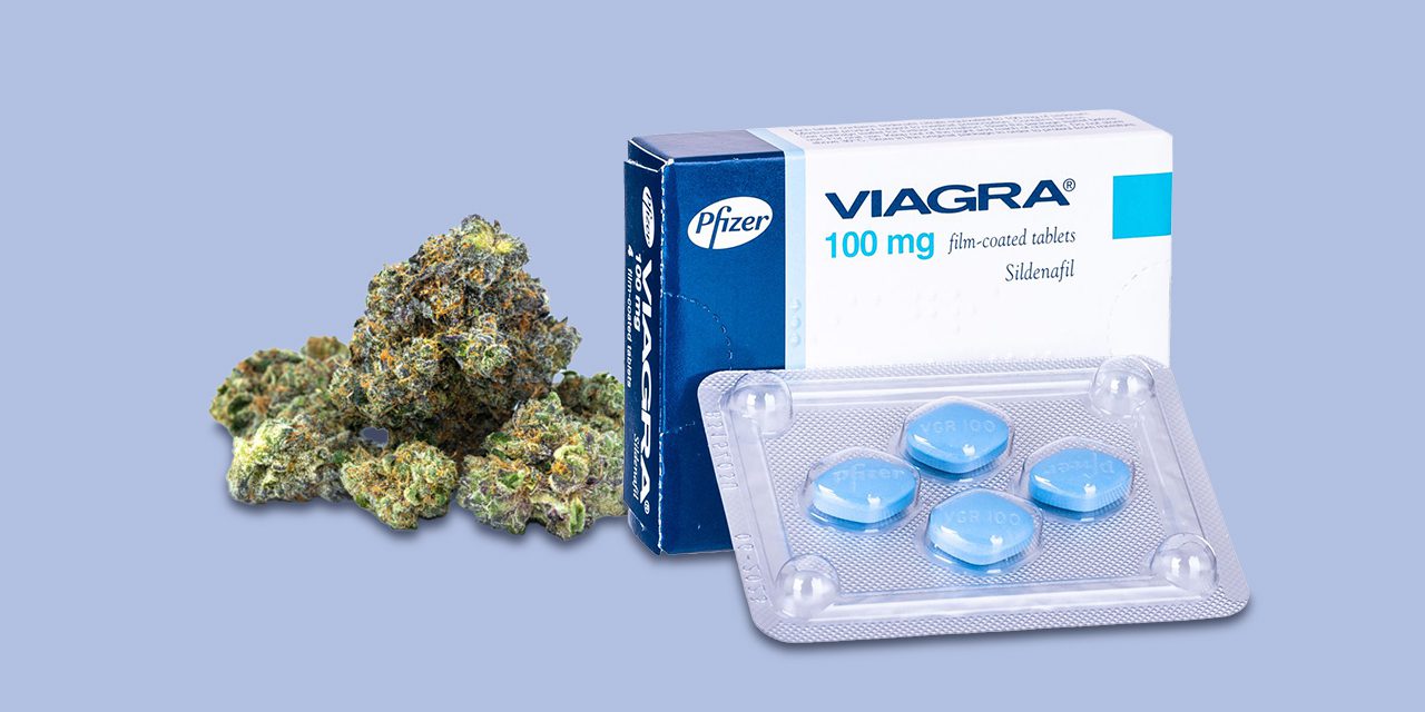 weed and a box of viagra pills