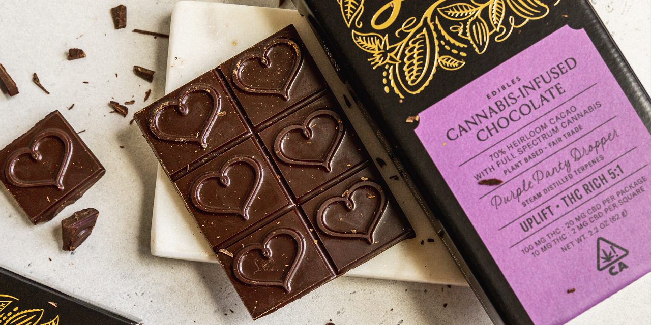 cannabis infused chocolate bar engraved heart design