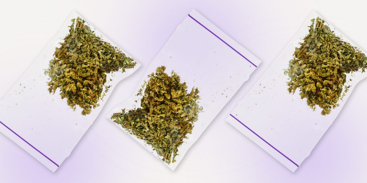 cannabis flower in small pouches