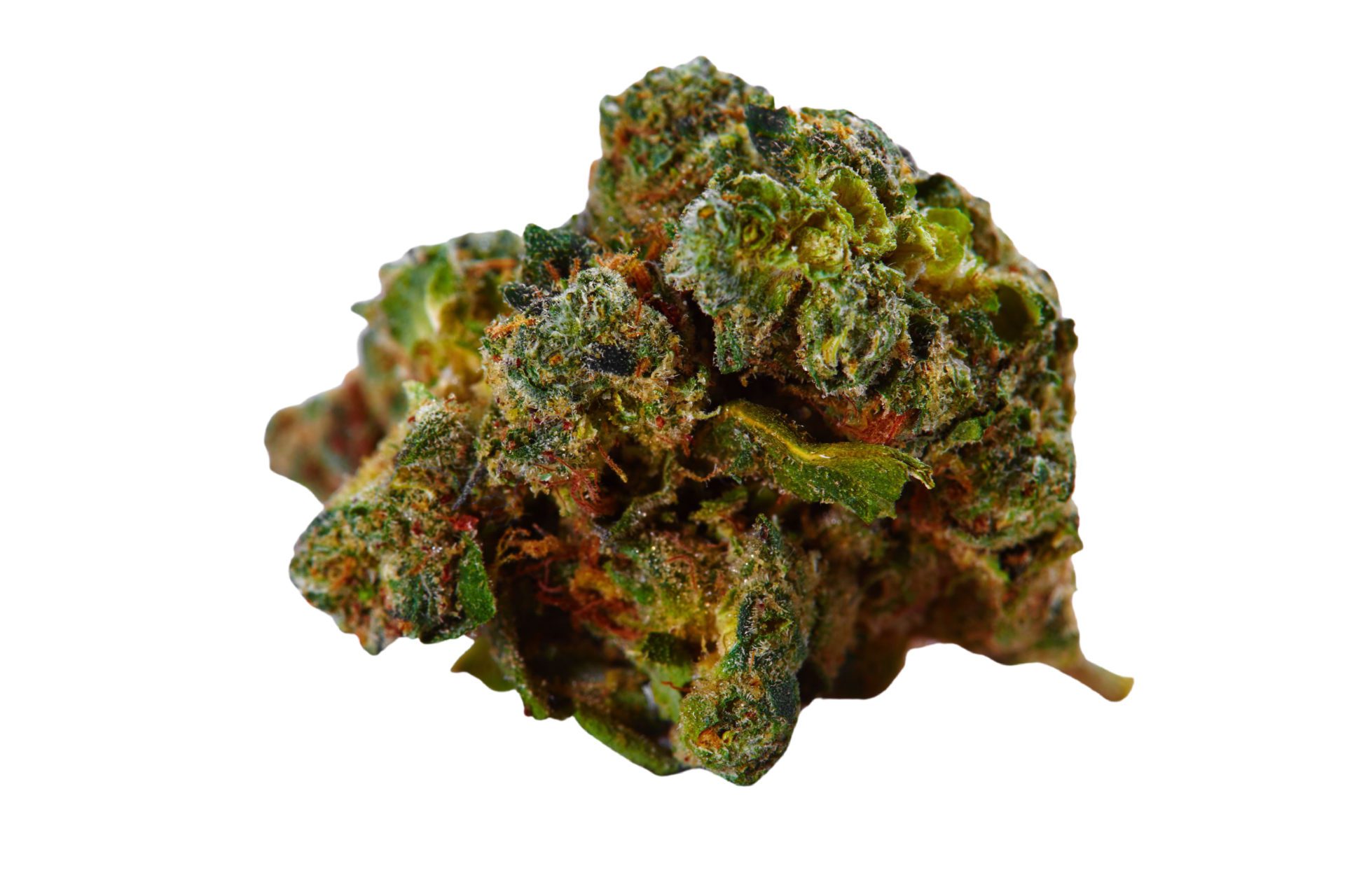closeup of green crack marijuana nugget