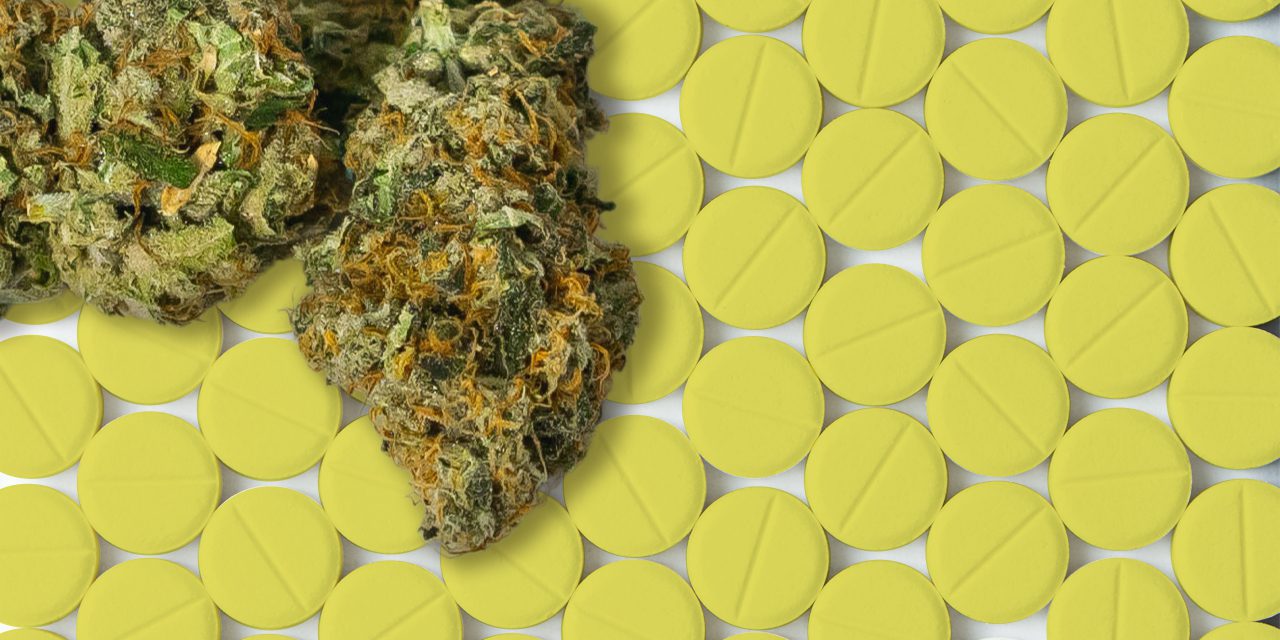yellow (ativan) tablets over weed chunks